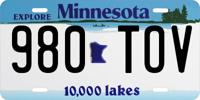 MN license plate 980TOV