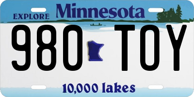 MN license plate 980TOY