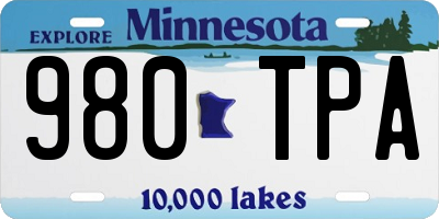 MN license plate 980TPA