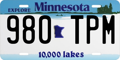 MN license plate 980TPM