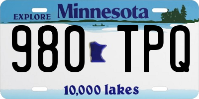 MN license plate 980TPQ
