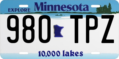 MN license plate 980TPZ