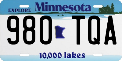 MN license plate 980TQA