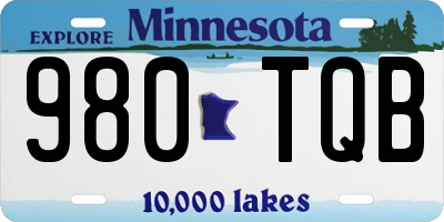 MN license plate 980TQB