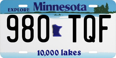 MN license plate 980TQF