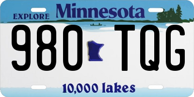 MN license plate 980TQG