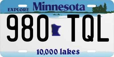 MN license plate 980TQL