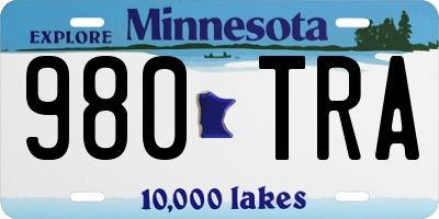 MN license plate 980TRA