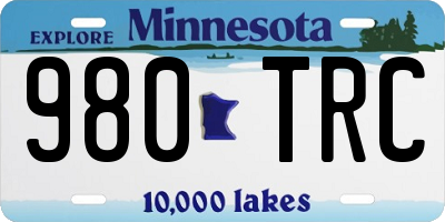 MN license plate 980TRC