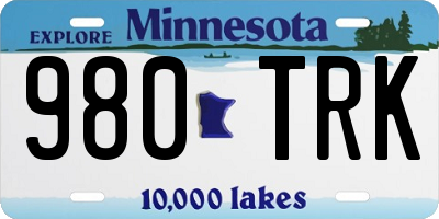 MN license plate 980TRK