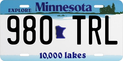 MN license plate 980TRL