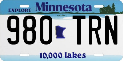 MN license plate 980TRN