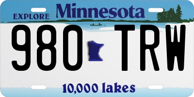MN license plate 980TRW