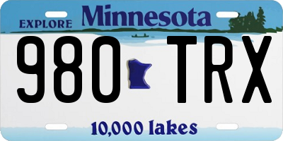 MN license plate 980TRX
