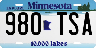 MN license plate 980TSA
