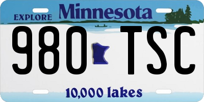 MN license plate 980TSC