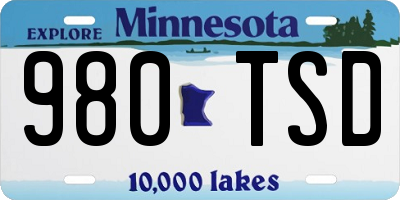 MN license plate 980TSD