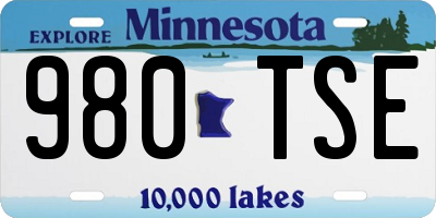 MN license plate 980TSE