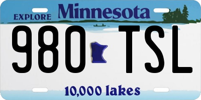 MN license plate 980TSL