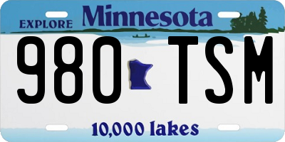 MN license plate 980TSM