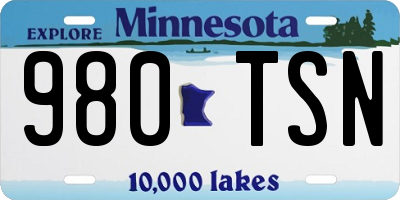 MN license plate 980TSN