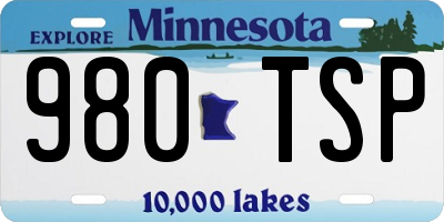 MN license plate 980TSP
