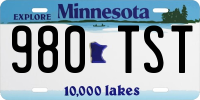 MN license plate 980TST