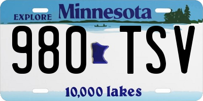 MN license plate 980TSV