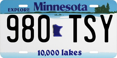 MN license plate 980TSY