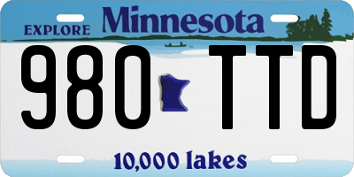 MN license plate 980TTD