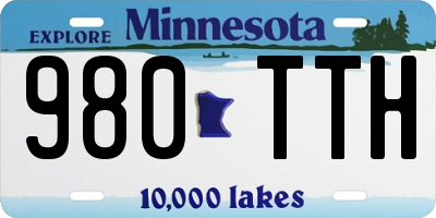 MN license plate 980TTH