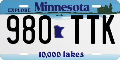MN license plate 980TTK