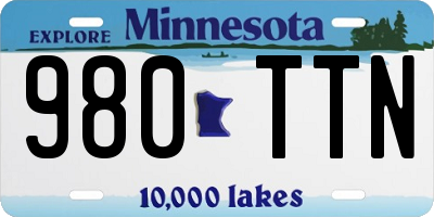 MN license plate 980TTN
