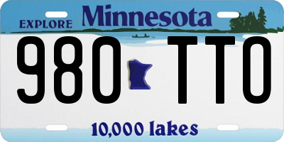 MN license plate 980TTO