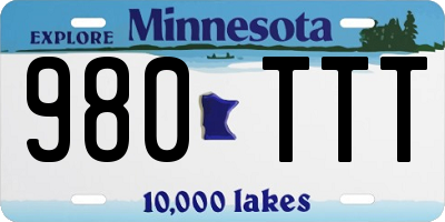 MN license plate 980TTT