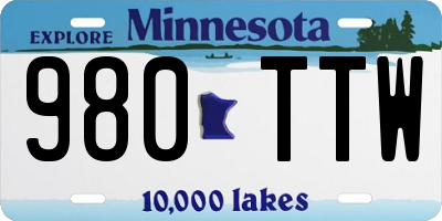 MN license plate 980TTW