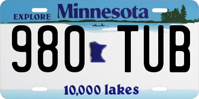 MN license plate 980TUB