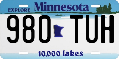 MN license plate 980TUH