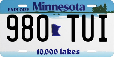 MN license plate 980TUI