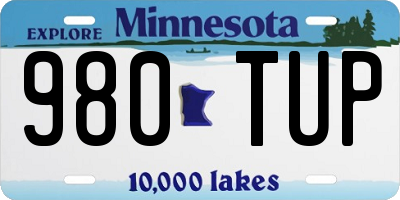 MN license plate 980TUP