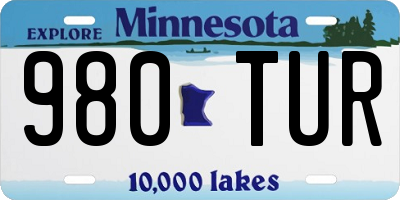 MN license plate 980TUR