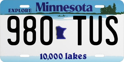 MN license plate 980TUS