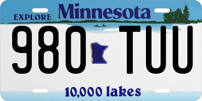 MN license plate 980TUU