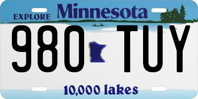 MN license plate 980TUY