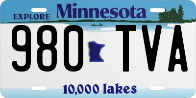 MN license plate 980TVA