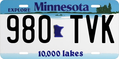 MN license plate 980TVK