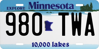 MN license plate 980TWA