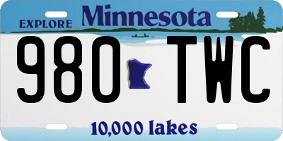 MN license plate 980TWC
