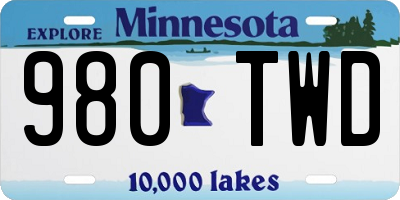 MN license plate 980TWD