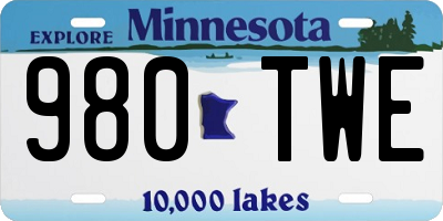 MN license plate 980TWE
